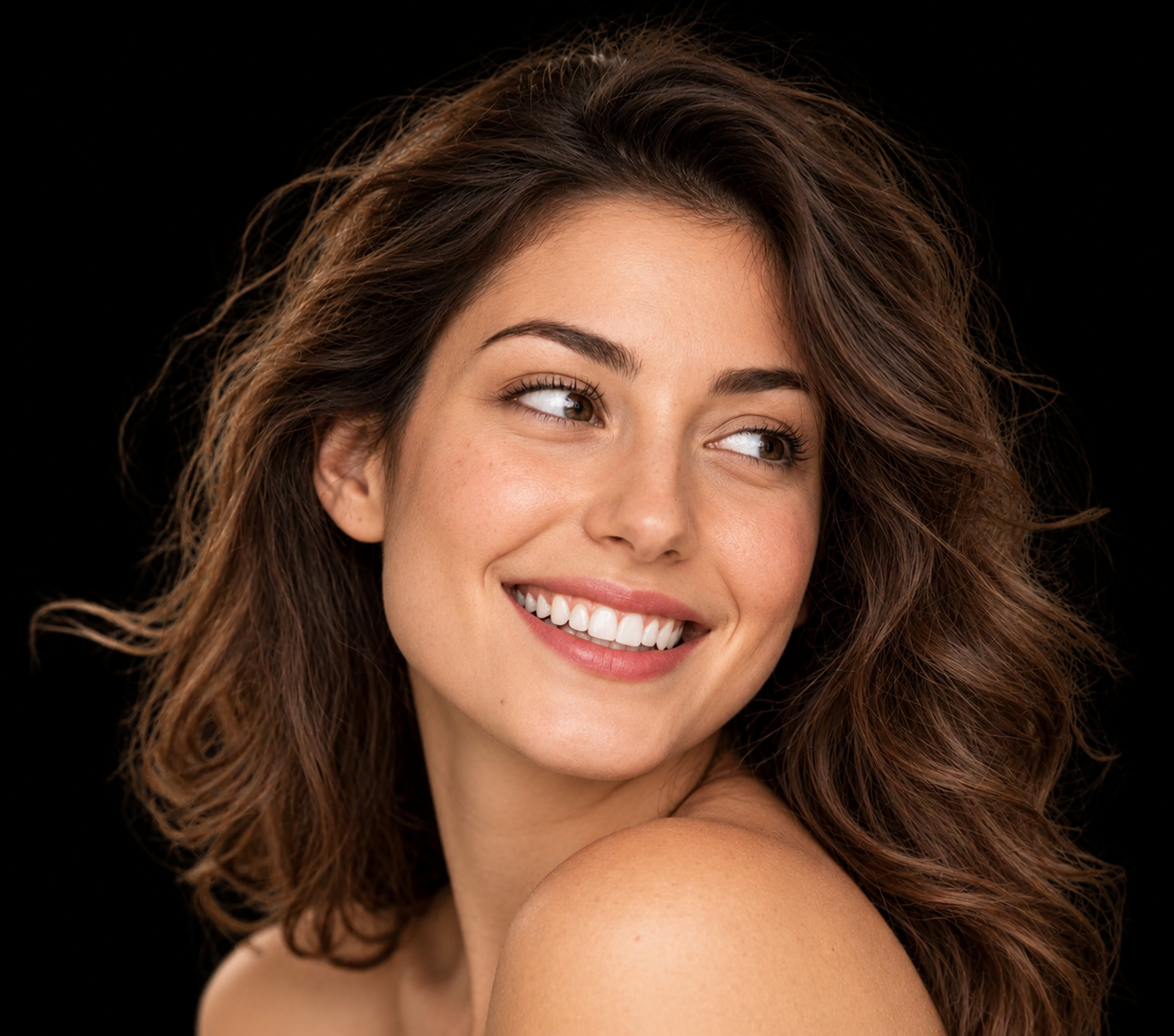 Woman receiving AI skin analysis